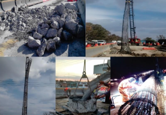 Construcción de pilas de cimentación profunda en la autopista México–Puebla