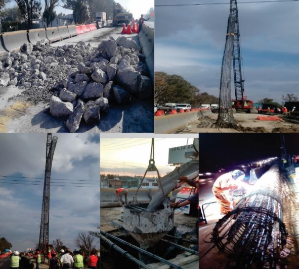 Construcción de pilas de cimentación profunda en la autopista México–Puebla